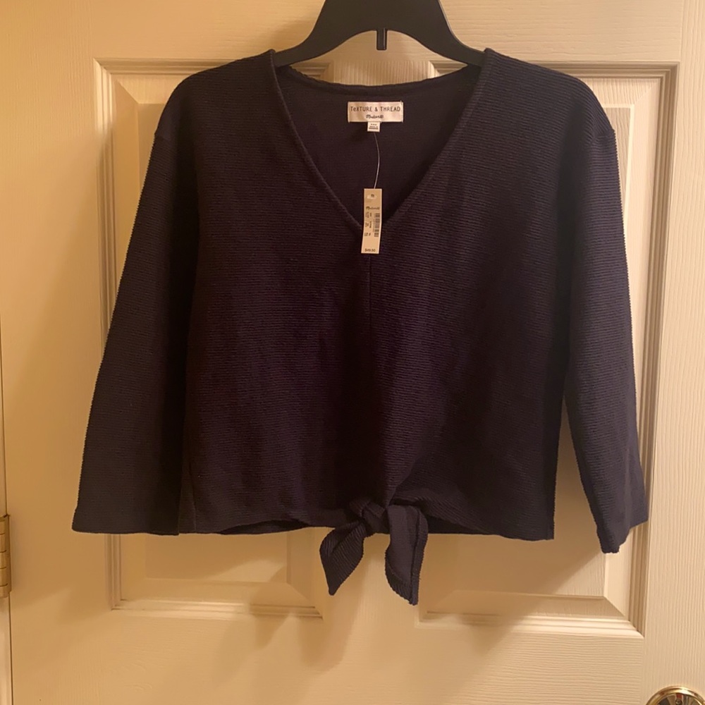 Madewell Texture & Thread Tie Front Top NWT
